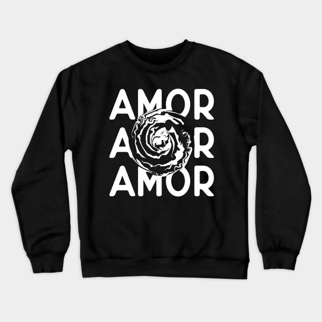 Amor typography white Crewneck Sweatshirt by theMstudio